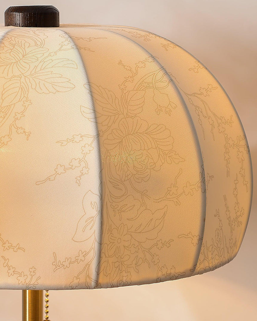 Close view of the shade panels showing the faint printed pattern