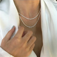 Lyssara Sterling Silver Necklace Set with Layered Pendants