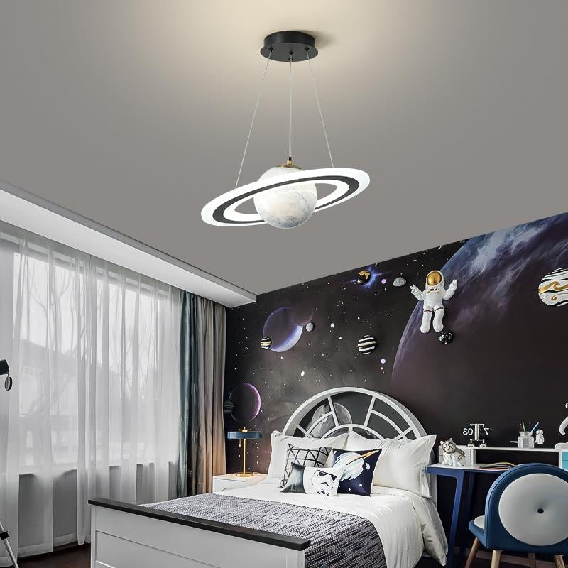 Orion Orbit Pendant Light black base galaxy globe design