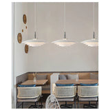 Oval Wood and Metal Pendant Lamp for Dining Table