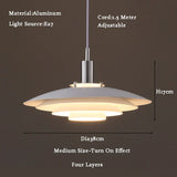 Pendant Light Fixture with Aluminum and Iron Frame