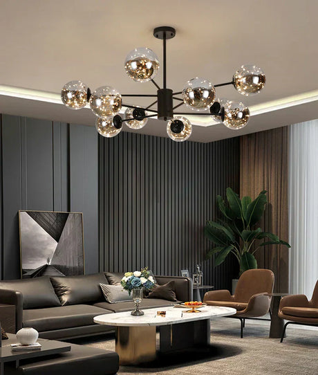 Glass Globe Chandelier for Entryway Statement Piece