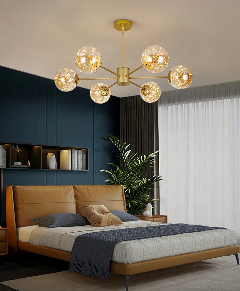 CelestiOrb Chandelier Six Head Configuration Design