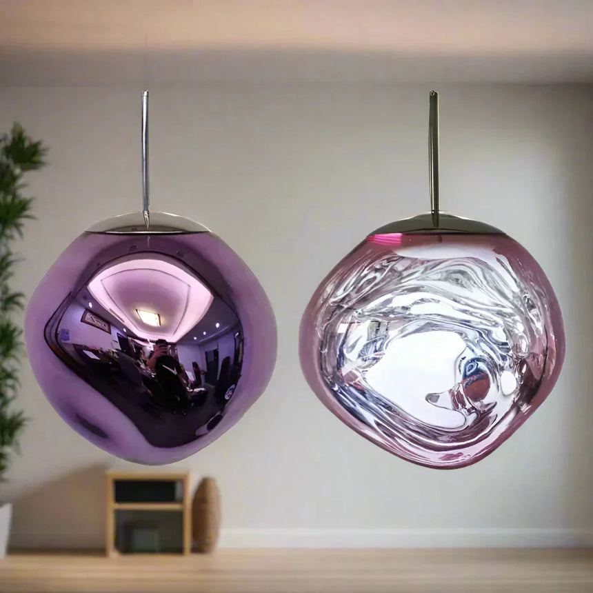 Glass pendant light warm ambient glow