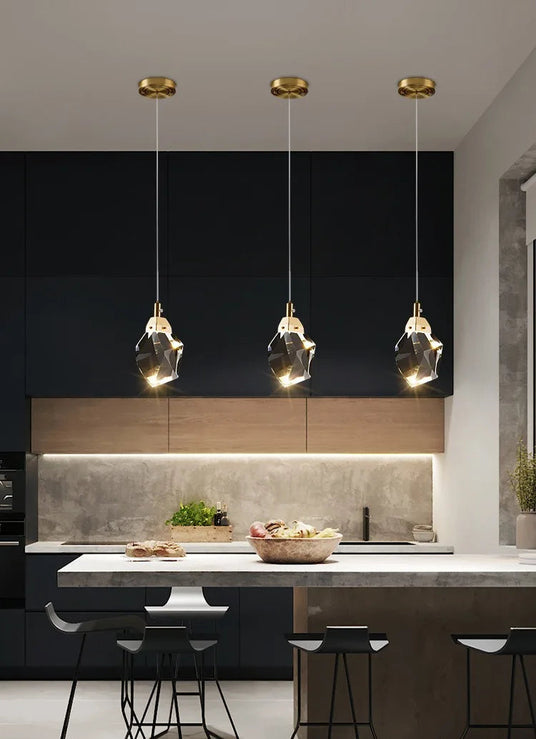 Gold Finish Sparkling Crystal Pendant Light for Modern Home Interiors | OroDwell