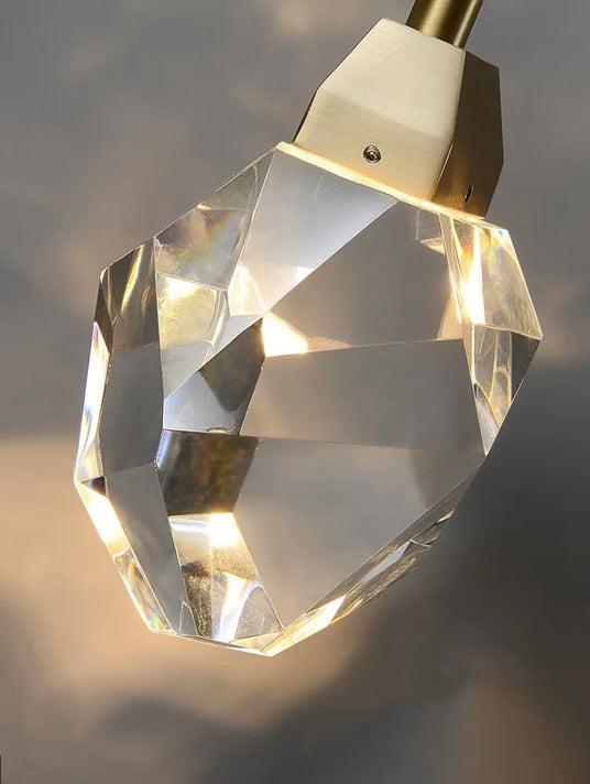 Crystal Pendant Light with Copper and Crystal Finish for Dining Room | OroDwell