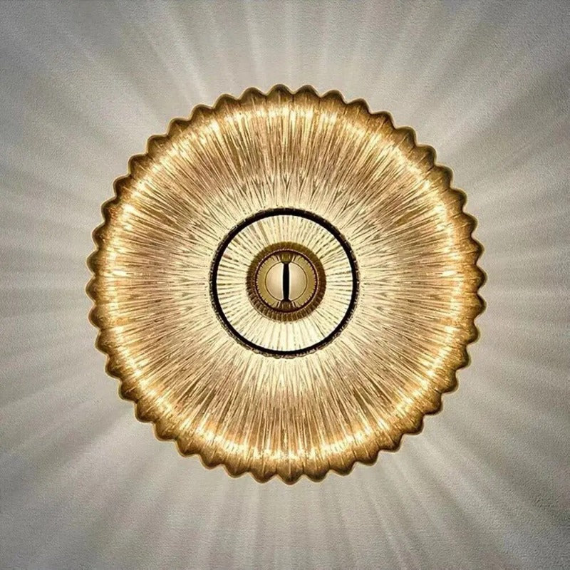 Wave shaped glass wall lamp for living room