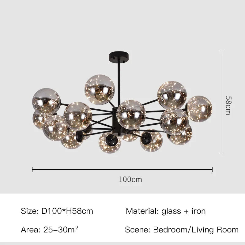 Glass globe fixture size comparison