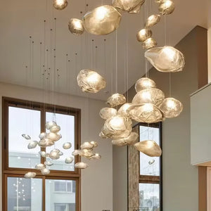 Aluminum Chandelier LED Soft Ambient Glow Design for Living Room