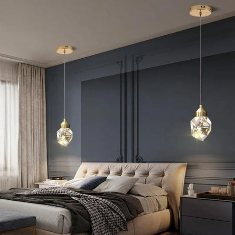 Copper and Crystal Pendant Light for Dining Room Lighting | OroDwell