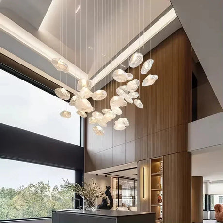 Glass Chandelier Warm and Cool Ambiance