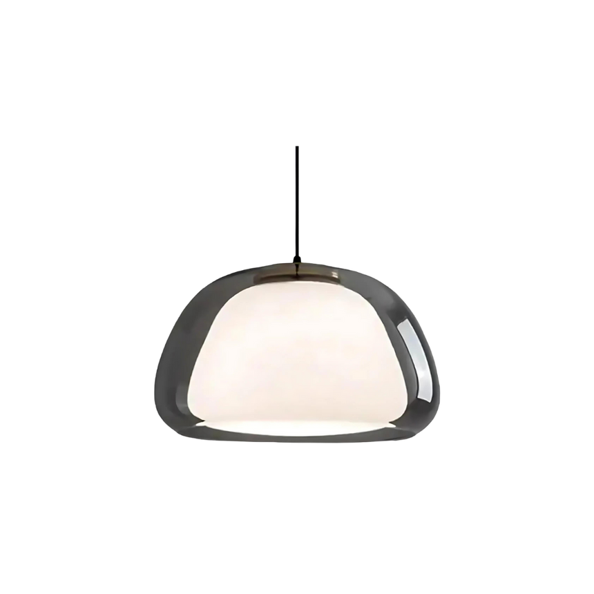 Luminex Double Glass Dome Pendant Light sculptural centerpiece view - OpalDwell
