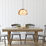 Luminex Double Glass Dome Pendant Light dimensions size view - OpalDwell