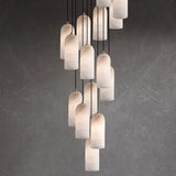 Marble Pendant Light with Copper Accents Detail