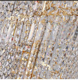 Crystal chandelier installation view