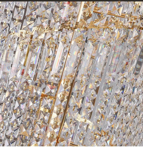 Crystal chandelier installation view