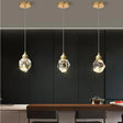 Gold Finish Sparkling Crystal Pendant Light with Soft Warm LED Glow | OroDwell