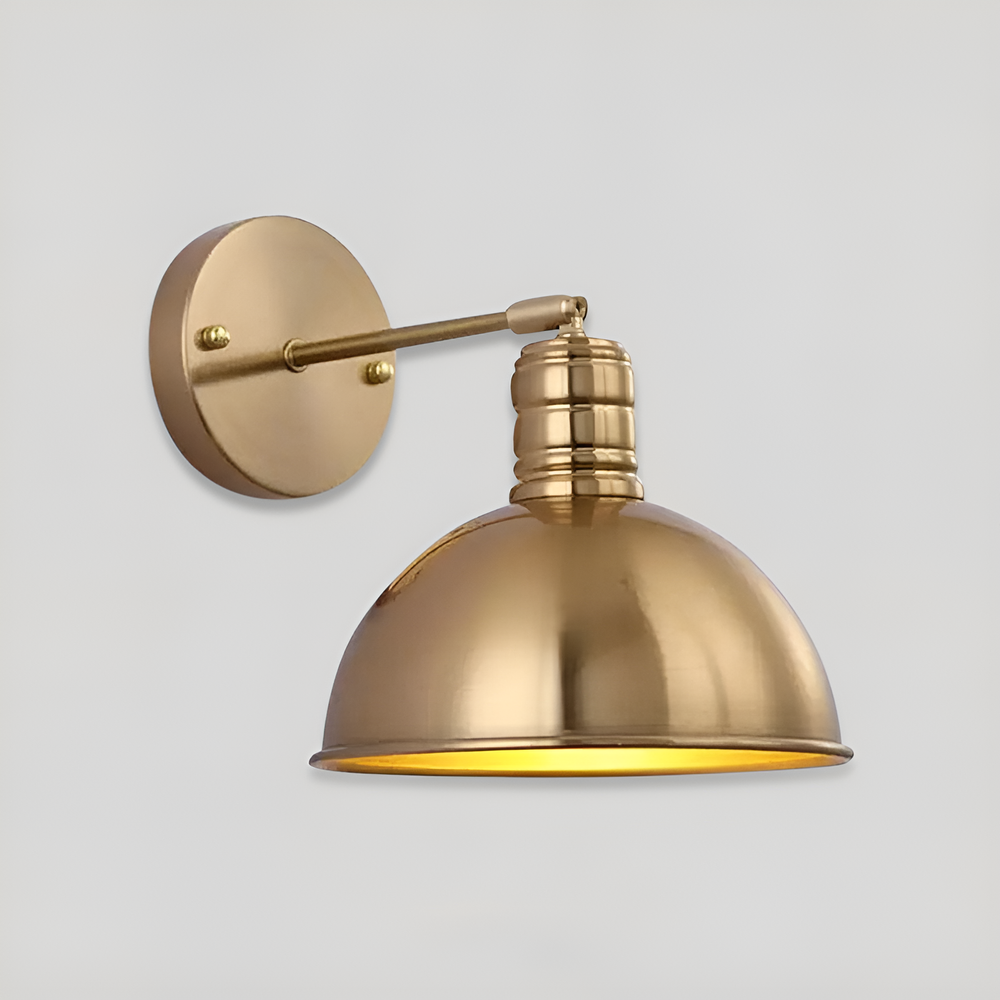 Brass Wall Lamp LED Warm Ambient Glow – Vintage Arm Collection
