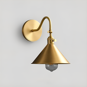 Copper wall sconce for reading nook