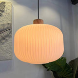 Wood and Glass Pendant Lamp for Dining Room Lighting