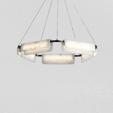 Chandelier with genuine stone accent detail
