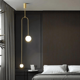Metal pendant lamp G9 bulb close-up