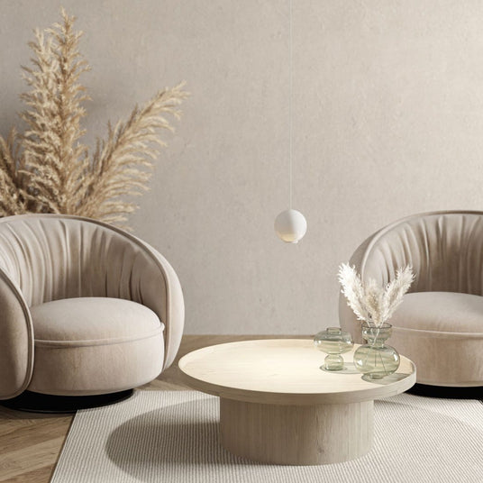 Spherical LED pendant lamp with warm glow