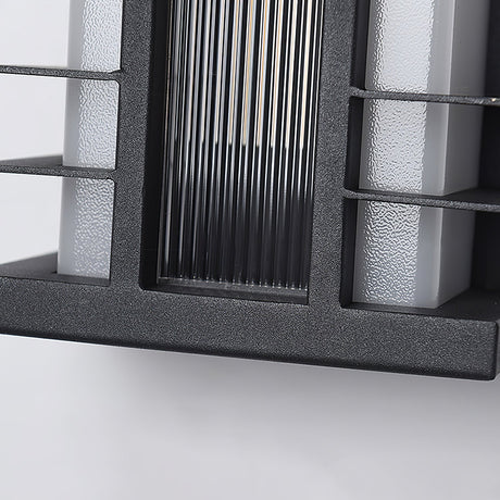 The ribbed acrylic panel inside the black frame, seen from below