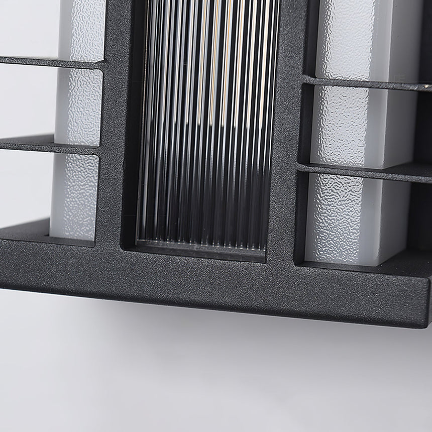 The ribbed acrylic panel inside the black frame, seen from below