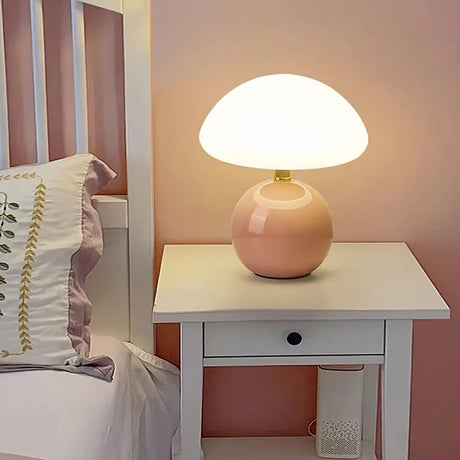 Lumora Ceramic Mushroom Lamp French Bauhaus Style
