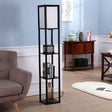 Rowan Wood Floor Lamp with Shelves for Living Room