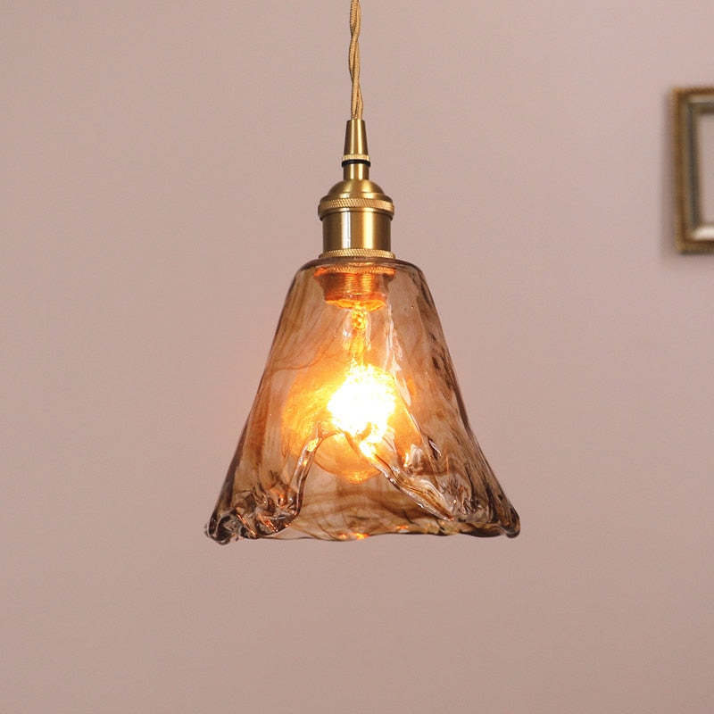 Aurelia Retro LED Pendant Light in Gold Metal Fixture