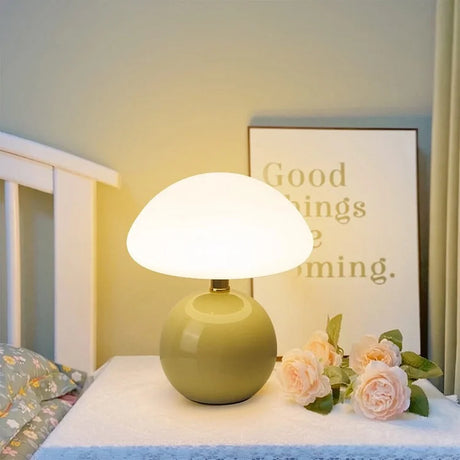 Lumora Ceramic Mushroom Lamp French Bauhaus Style