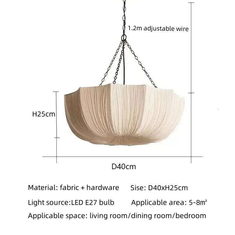 Dimension card for the 40 cm gathered fabric shade