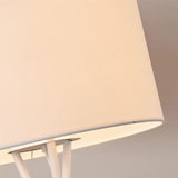 The underside of the drum shade, the fabric lit evenly from inside the rim