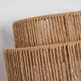 The hemp rope weave seen close, the strands wound around the frame