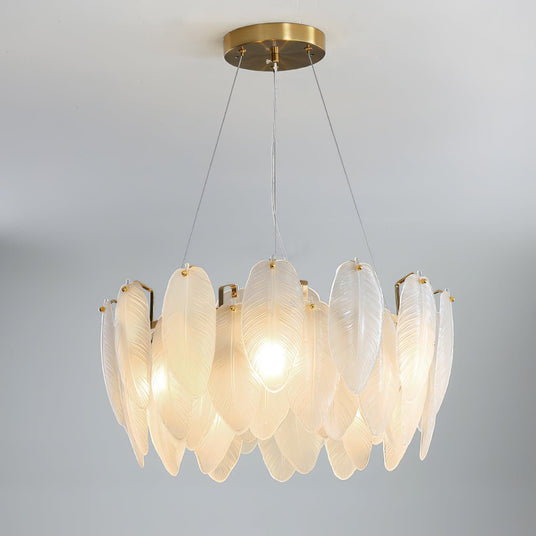 Chandelier – Delicate Glass Feather Design