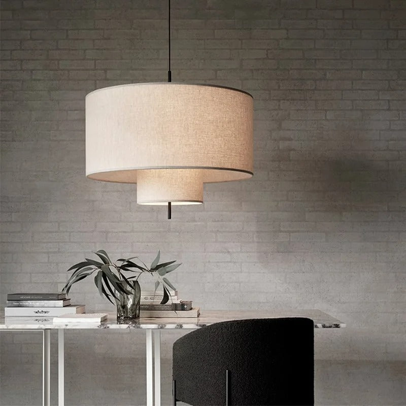 Fabric Metal Chandelier Cord Pendant Installation