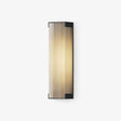 Flat outdoor wall light in black with a ribbed translucent lit face