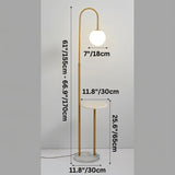 Dimension drawing of the lamp at 66.9 inches tall, tray at 25.6 inches high