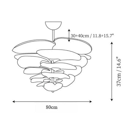 The 80 cm version drawn with its width and 37 cm height marked