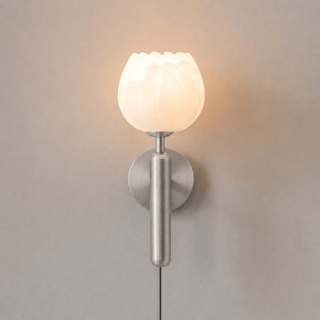 The nickel version with its stone flower shade on a pale background