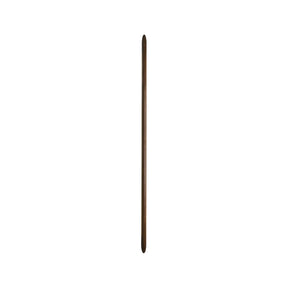 Slim tapered wood rod mounted flat on a wall, unlit, light wood finish