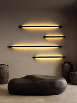 Several rods lit at different lengths, stacked in a stepped pattern
