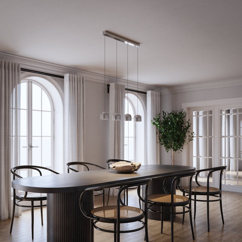 Aluminum pendant light with adjustable height design