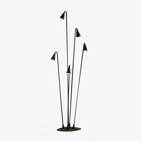 Cluster of thin black stems with small cone heads on a round foot