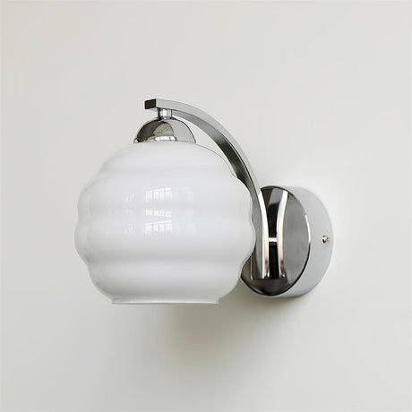 The chrome version with a white ribbed glass globe