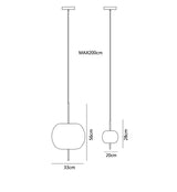 The gold version drawn with its 33 cm and 20 cm widths marked