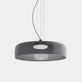 Gray one tier glass shade on a plain background
