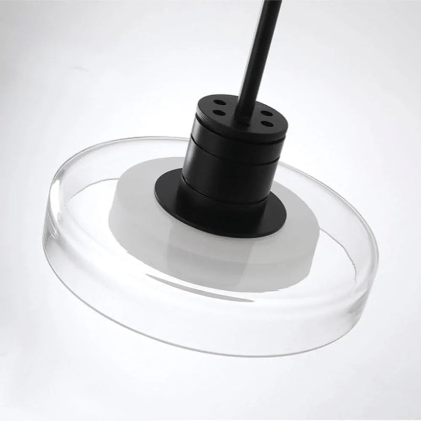 The black head seen close with the clear glass disc around the opal ring